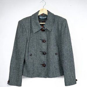Vintage Hebert Grossman Collared Nubby Textured Brown Short Jacket Size 8